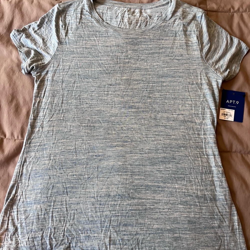 Apt. 9 Women's Heathered Blue Short Sleeve Tee